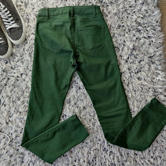 H&M Stylish Skinny Forest Green Denim Jeans - Picture 3 of 5